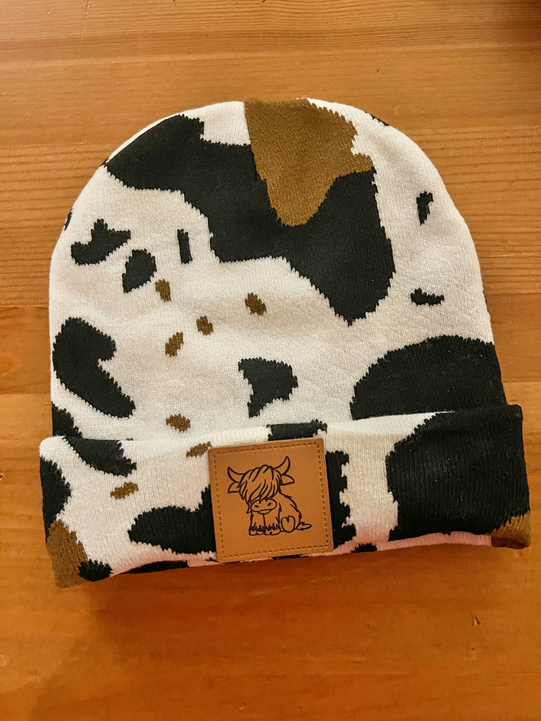 Cow Print Beanie