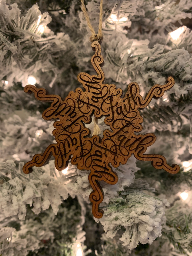 “Faith” Snowflake Christmas Ornament