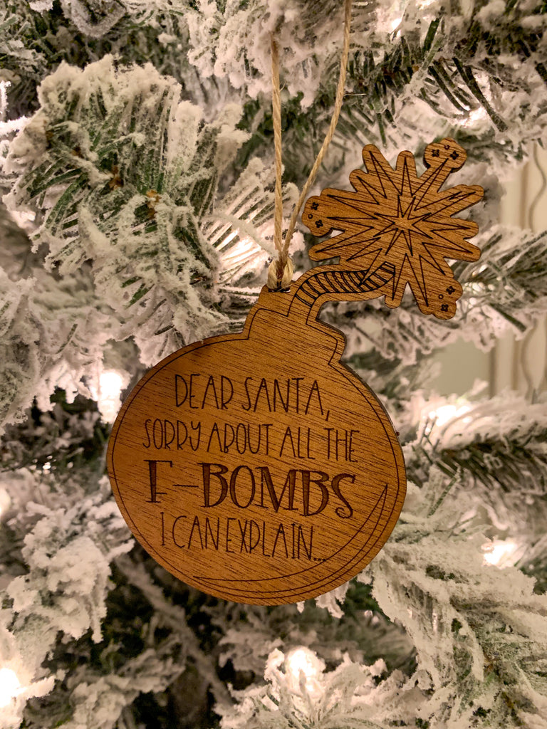 F-Bomb I can Explain Christmas Ornament