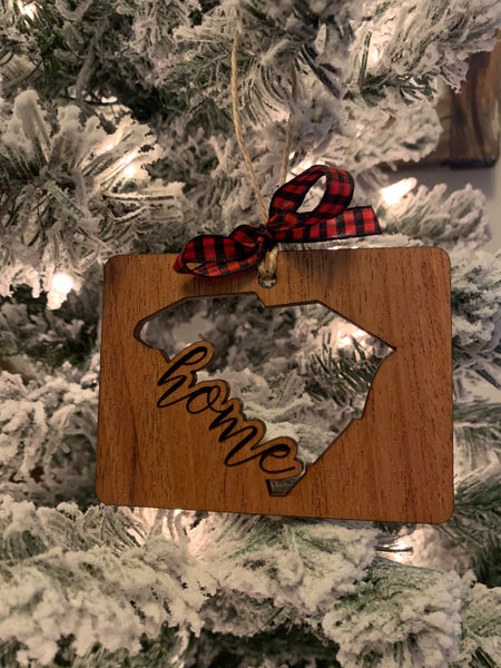 State Cutout “Home” Christmas Ornament