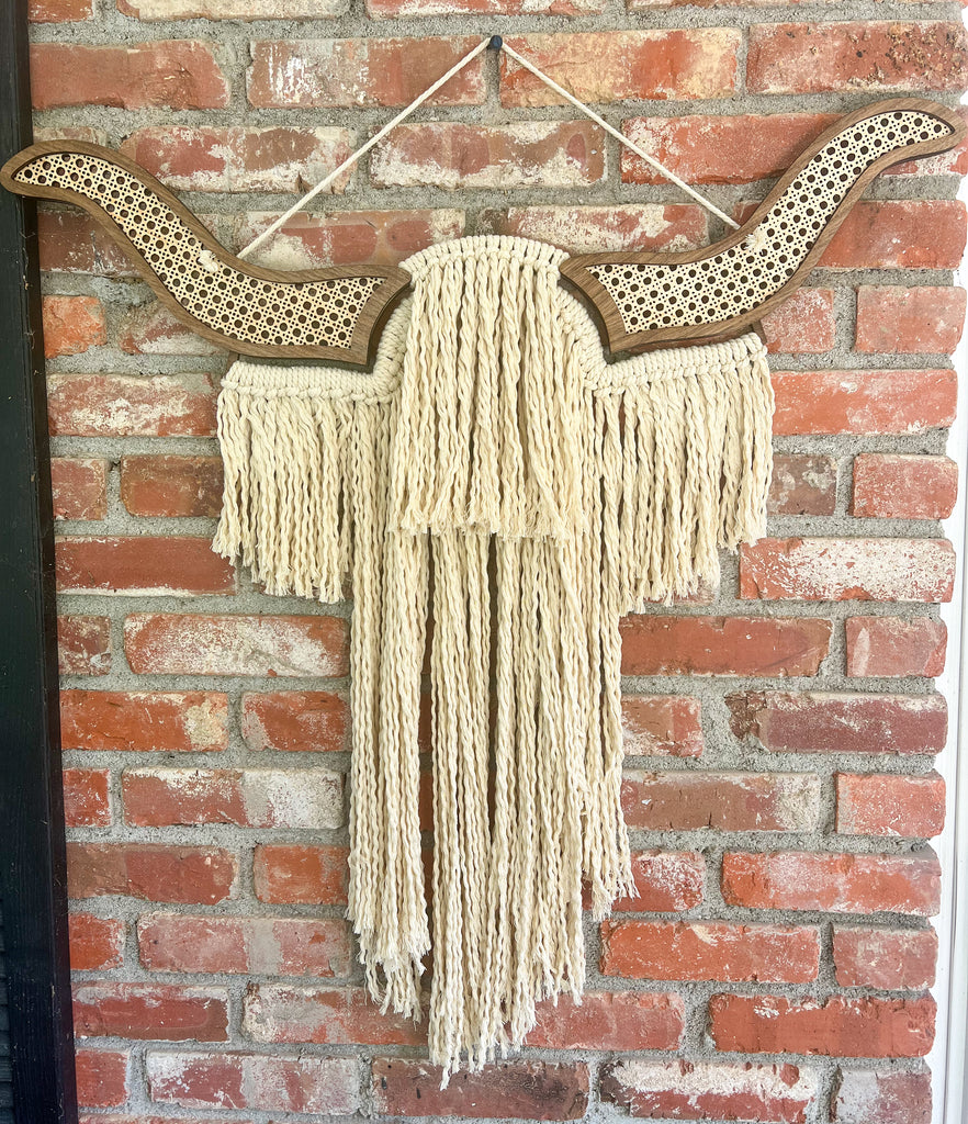 Highland Cow Macrame Wall Hanging